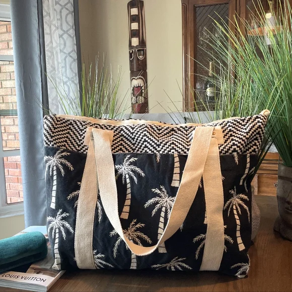 Boutique Miami Resort Beach Vacation Summer Tropical Palm Tree Bag ( NEW ) - Picture 2 of 9